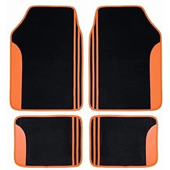Flying Banner car floor mas 4pieces set non slip carpet car mats automotive waterproof car floor mats lady girl black orange