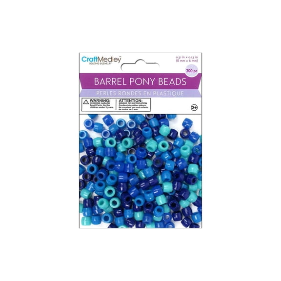 Multicraft Barrel Pony Bead The Blues 200pc