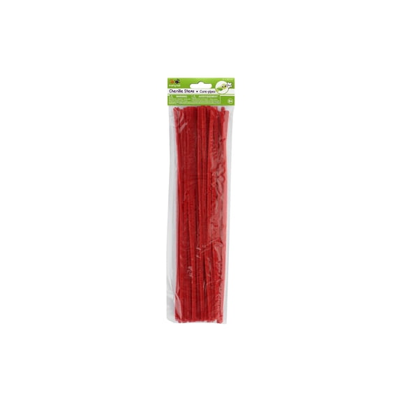 Multicraft Chenille Stem 6mmx30cm Red 40pc