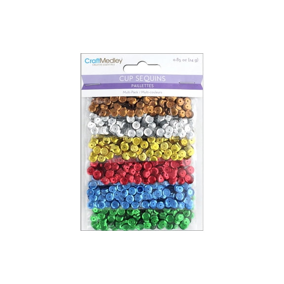 Multicraft Cup Sequins 6mm 24g Dazzling Mtlic