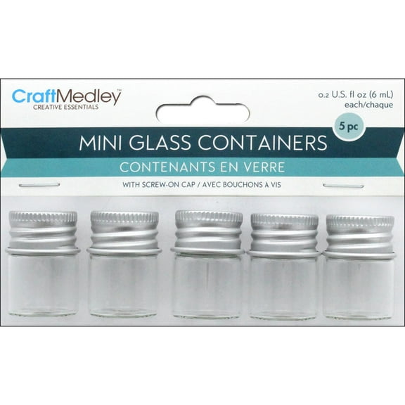 Multicraft Glass Bottles Mini w/ScrewLid .2oz 5pc