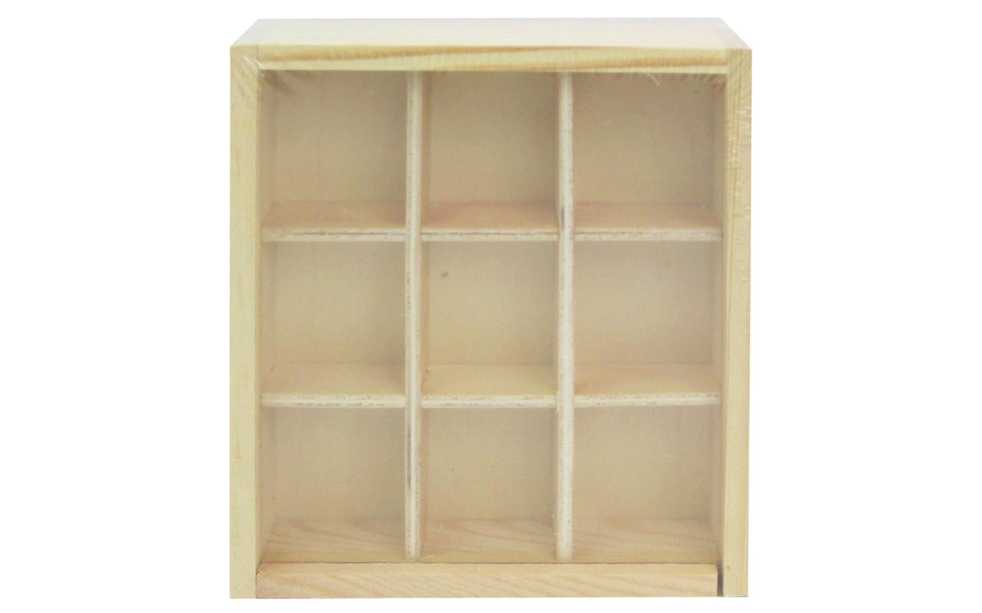 Multicraft Wood Craft Natural Keepsake Box W/9 Compartments-4.75"X5.75"X1"