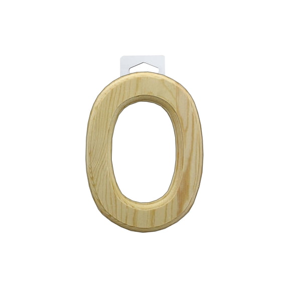 Multicraft Wood Number Bevel Cut 6" Natural 0