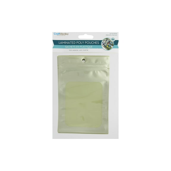 Multicraft Zip Bag W/Window 4.1x6.4" Gold