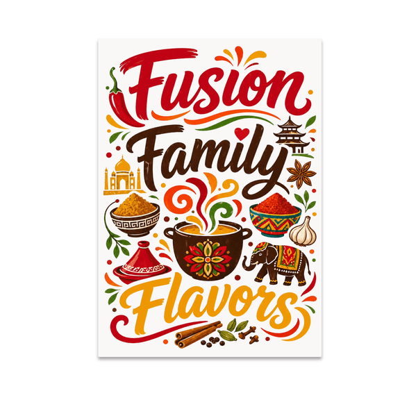 Multicultural Food Art Print - Kitchen Decor Enthusiast - 13x19 Poster Print