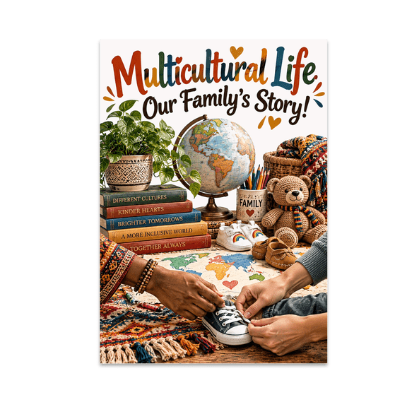 Multicultural Life Family Story - Family Decor Enthusiast - 13x19 Poster Print