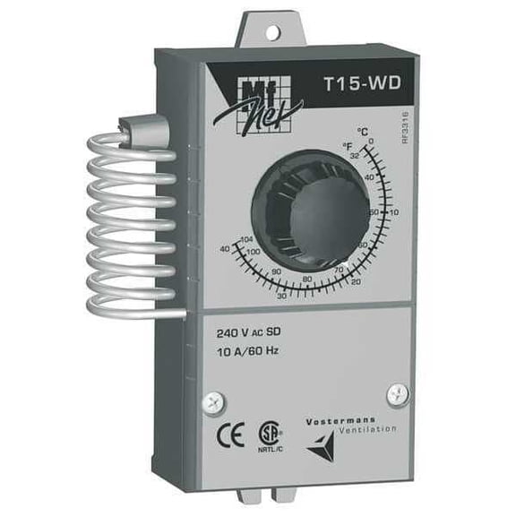 Multifan Line Voltage T-stat,32 Deg to 105 Deg F T15-WD
