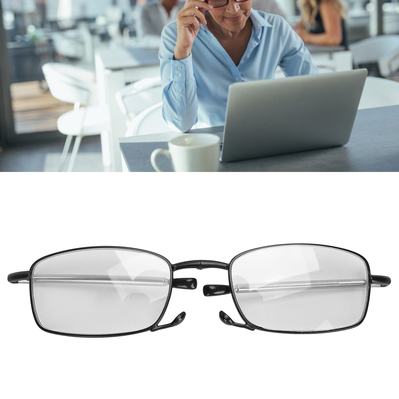 Multifocal Reading Glasses, Curved Glasses Leg Elderly Reading Glasses