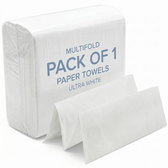 Multifold Paper Towels Bulk, 2-Ply Folded Paper Hand Towels for Bathroom & Kitchen, 9" x 9.45", 250 Sheets per Pack, 1 Pack, Commercial & Home Use Disposable Paper Towels