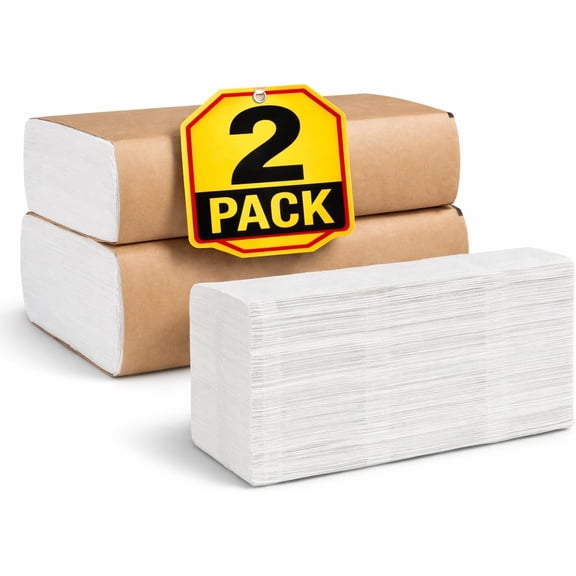 Multifold Paper Towels, Paper Hand Towels for Bathroom, Folded Paper Towels, 1-Ply, 9" x 9.45", 250 Towels/Pack, 2 Pack