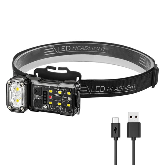 Multifuction Smart Sensor LED Headlamp USB Rechargeable 300LM COB Work Light Flashlight Lamp with Magnetic Base