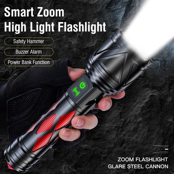 Multifunction 1000LM LED Flashlight Light Outdoor Indoor Super Bright Torch USB Rechargeable Lamp