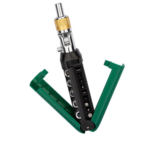 Multifunction 14 Piece Ratcheting Screwdriver With Angled Adjustment Ergonomic Nonslip Handle for Automotive Maintenance