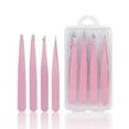 thumbnail image 1 of Multifunction 2-4Pcs/Set Eyebrow Tweezers Slanted Stainless Steel Hair Removal Clip for Eyelash Extension Tweezer Makeup Tool (Pink 4 pcs), 1 of 6