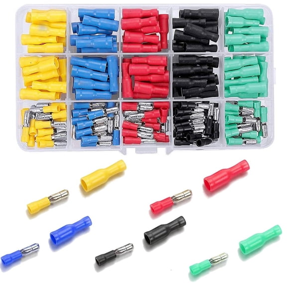 Multifunction 200pcs Wire Terminals Set for Secure Electrical Connection Featuring Male/Female Connectors in Multiple Co