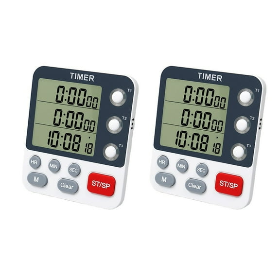 Multifunction 3 Channel Timer with Memory Function ABS Construct Multifuction 3 Channel Timing Device for Cooking Expert