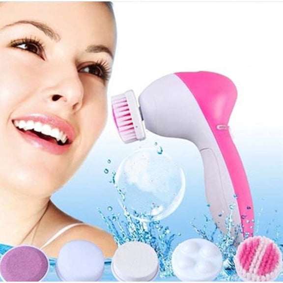 Multifunction 5 in 1 Electric Electronic Beauty Face Facial Cleansing Cleanser Spin Brush and Massager Scrubber Exfoliator Machine Cleaning System Multifunction