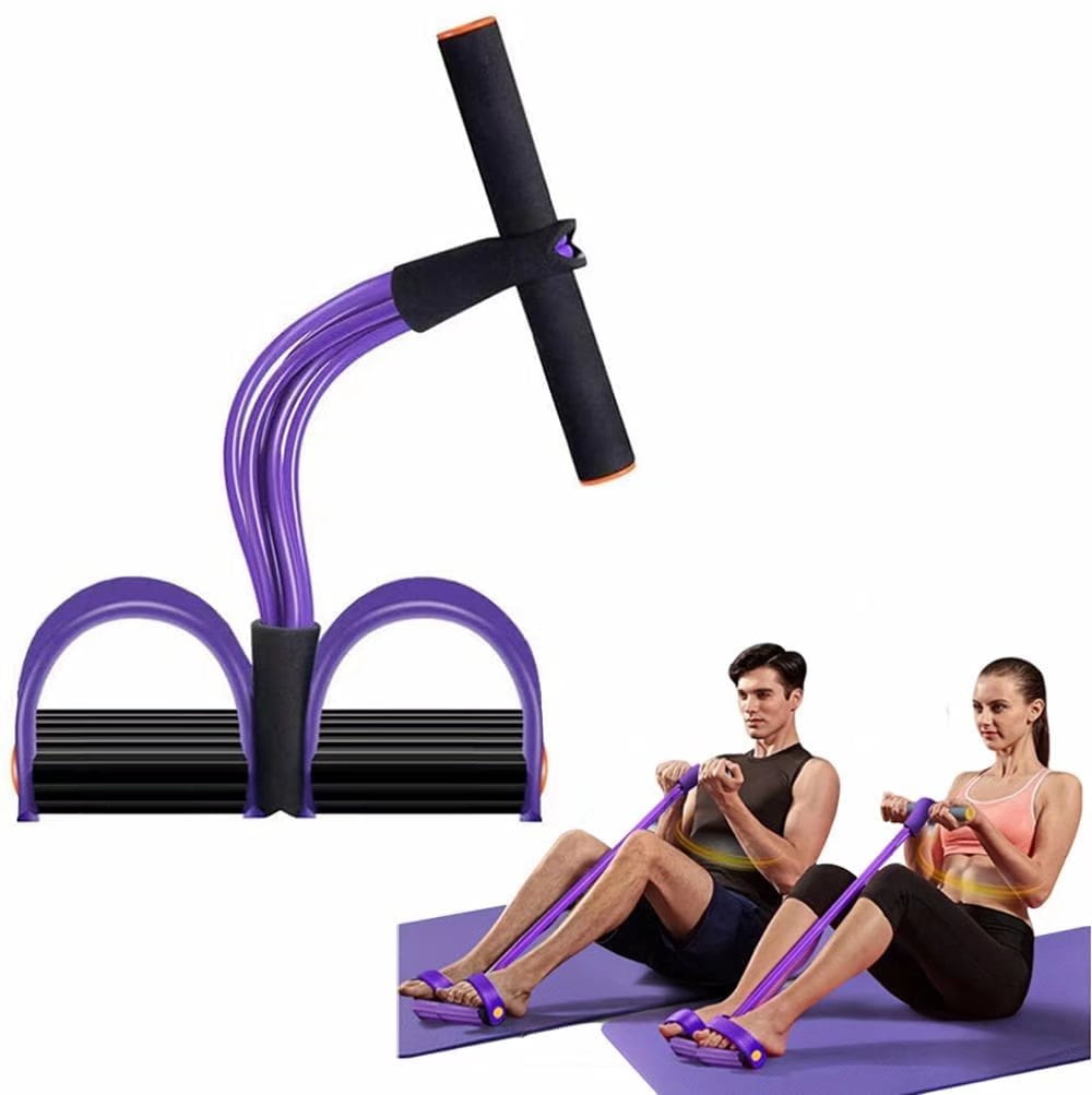 Yoga Pedal Puller Portable Resistance Band 6-Tube Pedal Ankle