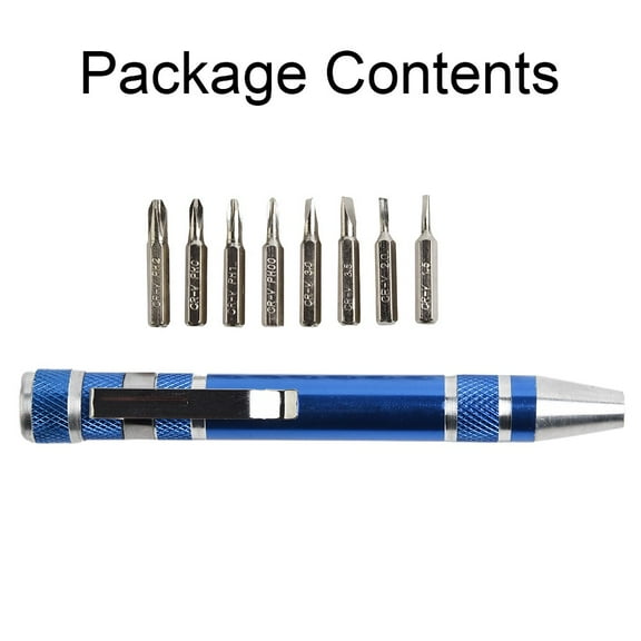 Multifunction 8 In 1 Portable Screwdriver Set Bits Pocket Precision Screwdriver For Mobile Phone Repairing Hand Tools Kit Blue Fangkenuo