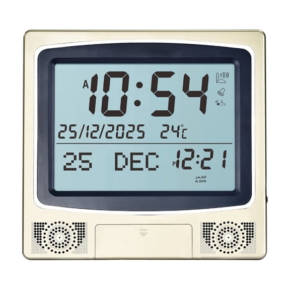 Multifunction Alarm Clocks Prayer Digital LED Azan Clock with Temperature Monitor Calendar Wall Desktop Placement