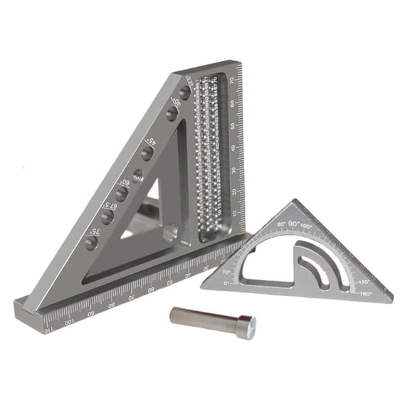 Multifunction Aluminum Alloy Carpentry Square Ruler Set Upgraded Design With Nonslip Surfaces For Precise Marking Tasks