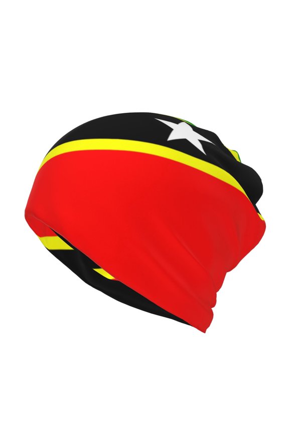 Multifunction Beanie Hat St.Kitts And Nevis Large Flag Beanie Hat Scarf Stretch Skull Cap For Women Men