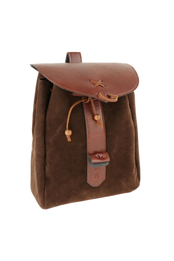 Multifunction Belt Pouch, Backpack, Pirate Pockets, Drawstring, PU Leather for Cosplay Outdoor Costume Men Brown 2