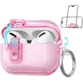 thumbnail image 1 of Multifunction Built in Magnets Lock Clear Case Cover for AirPods, Original Look Transparent Case with Hidden Phone Stand, Top-Connected Earbud Skin Ultra Thin Soft Silicone TPU Protector, 1 of 8