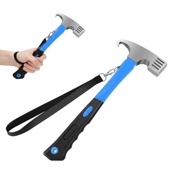 Multifunction Camping Hammer with Nail Puller Heavy Duty Carbon Steel Tent Stake Hammer for Outdoor Camping Hiking Gardening