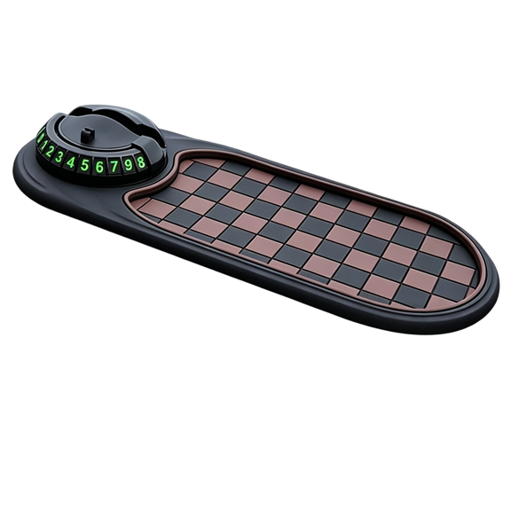 Multifunction Car Anti-Slip Mat,Car Dashboard Mobile Phone Holder,Rotatable Parking Number Plate and Storage Pad
