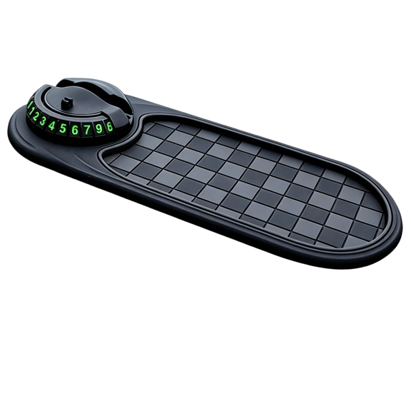 Multifunction Car Anti-Slip Mat,Car Dashboard Mobile Phone Holder,Rotatable Parking Number Plate and Storage Pad