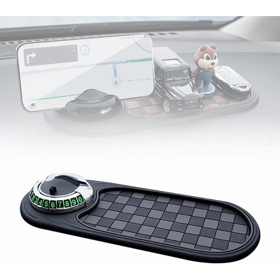 Multifunction Car Anti-Slip Mat with Phone Holder (Black Brown-B)