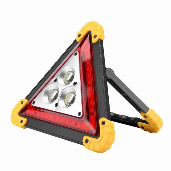Multifunction Car Breakdown Emergency Safety Triangle Stop Sign with Red LED Warning Light Triangle Light Car Stop Sign