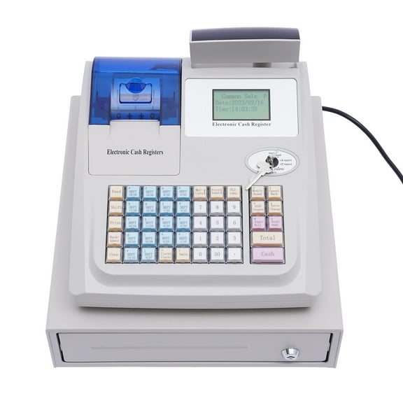Multifunction Cash Register,Electronic Cash Register Drawer Pos System Cash Register,Quick Load Thermal Printer,Electronic Cash Register with Drawer for Small Business Retail Restaurant