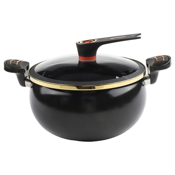Multifunction Cast Iron Soup Pot,Mini Pressure Cooker - with Lid&Locking Handle