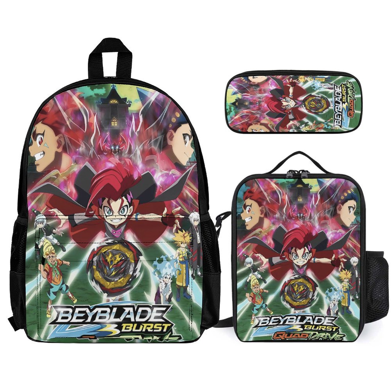 Multifunction Casual 3 in 1 Backpack Set Beyblade Burst Turbo Bookbag ...