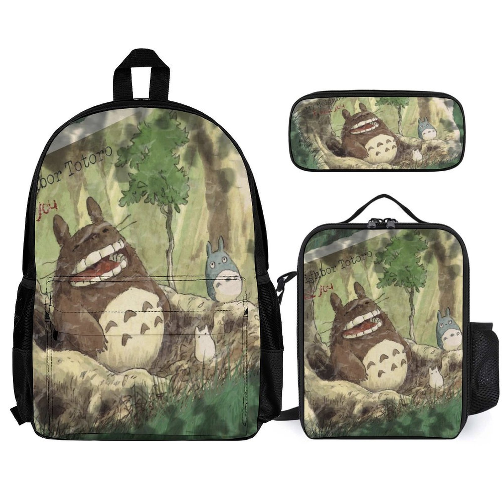 Multifunction Casual 3 in 1 Backpack Set My Neighbor Totoro Bookbag ...