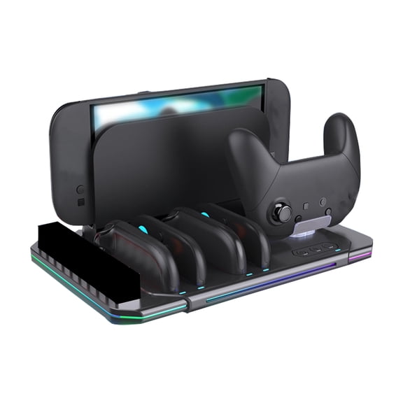 Multifunction Charging Station for NS2 Controller with Indicators Cooling Fan Card Storage Charging Dock