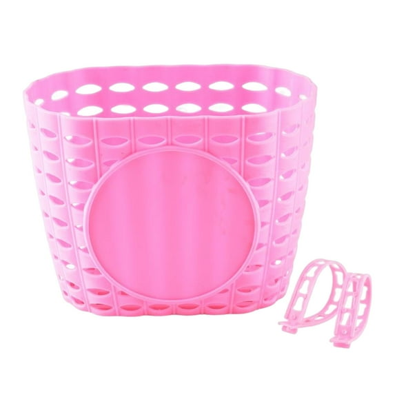 Multifunction Children Bike Storage Basket Detachable Front Basket Waterproof Adjustable with Straps for Road Bike Outdoor Cycling PInk