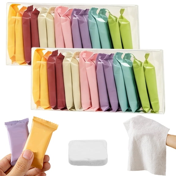 Multifunction Compressed Towel Tablets 14/Pack, Disposable Compressed Face Towels Magic Towels Expands in Water for Home Travel Camping, Portable Outdoor Facial Towel Wash Cloth (2pack)