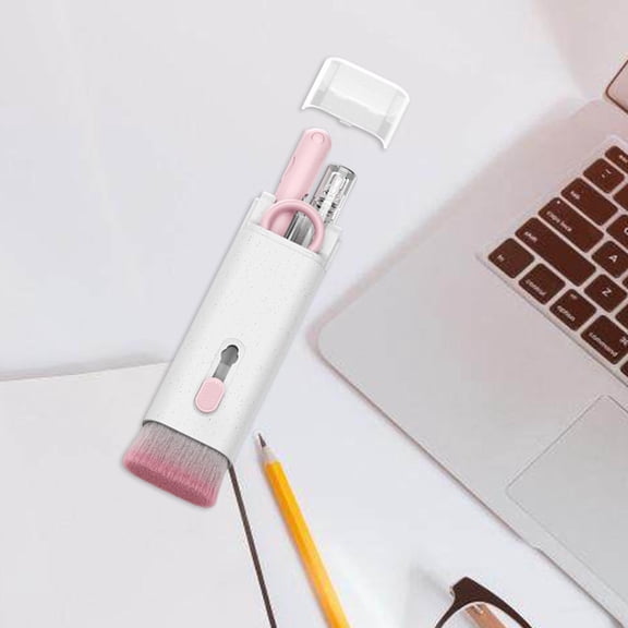 Multifunction Computer Keyboard Cleaner Brush Keycap Puller Earbuds Cleaning Pen, for Computer Earplug Headset Computer PC Cleaning Tool , Pink