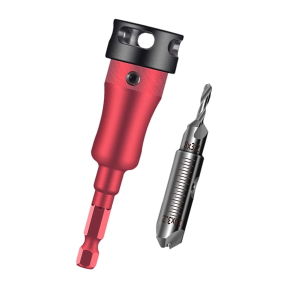 Multifunction Countersink Drill Bit Set with Adjustable Depth Stop Converts to 45 Degree Chamfer for Various Materials