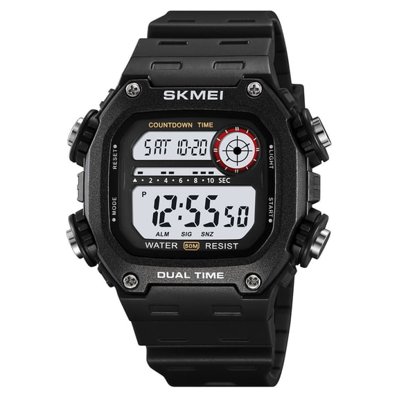Multifunction Digital Watch Waterproof,Luminous Electronic Watch with LED Backlight Alarm Stopwatch 50M Water Resistant Design,Sport Wristwatch for Outdoor Travel Training Daily Use-B