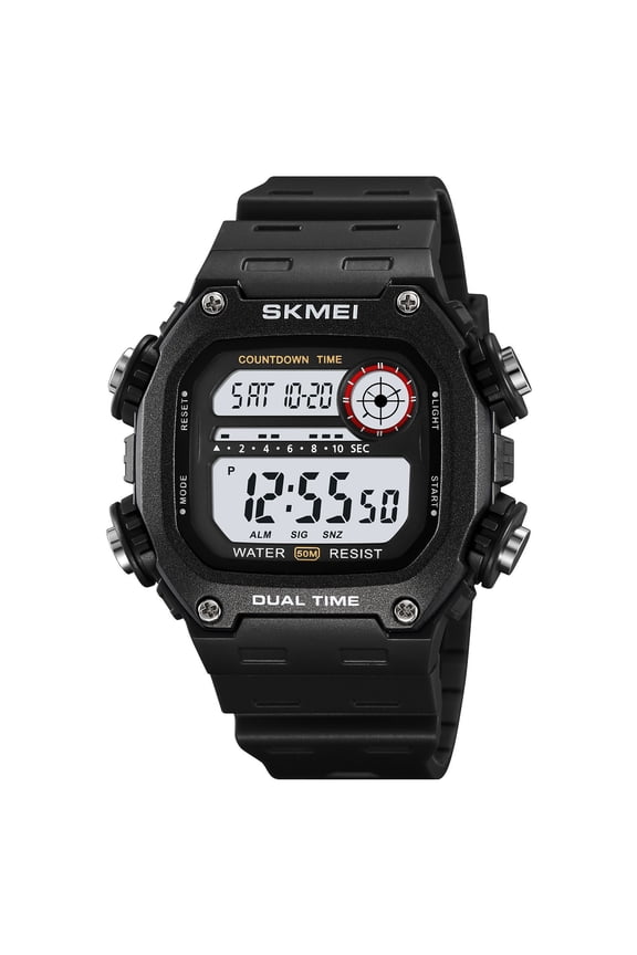 Multifunction Digital Watch Waterproof,Luminous Electronic Watch with LED Backlight Alarm Stopwatch 50M Water Resistant Design,Sport Wristwatch for Outdoor Travel Training Daily Use-B