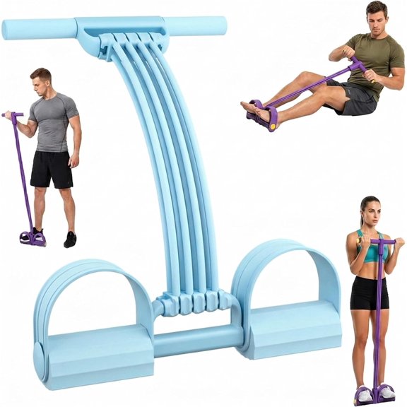 Multifunction Elastic Yoga Resistance Band with Handle,Pedal Resistance Band for Foot Pedal Pull,Back Stretch,Tube Exercise Bands with Handles Foot Pedals for Full Body Workout