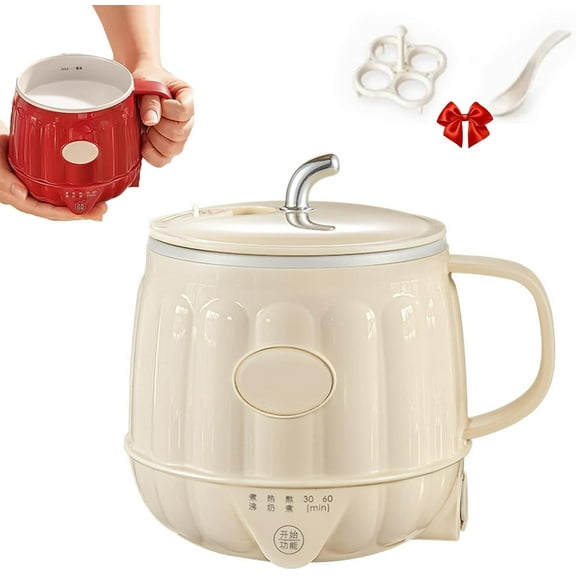 Multifunction Electric Heated Milk Cup, Portable Mini Travel Electric Kettle, Stainless Steel Automatic Milk Warmer for Latte, Cappuccino, Macchiato, Hot Chocolate with Camping