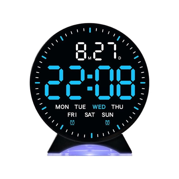 Multifunction Electronic Clock With Date Time Display And Adjustable Brightness