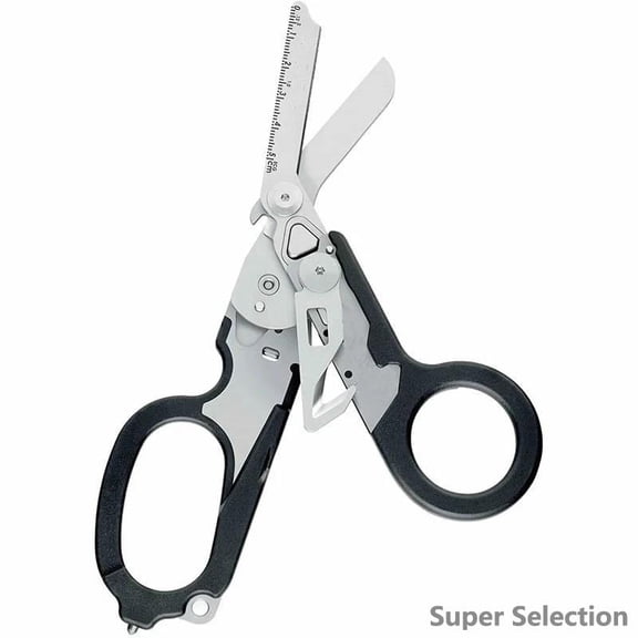 Multifunction Emergency Scissors, Stainless Steel Folding Trauma Shears With Seatbelt Cutter & Glass Breaker Tool For Car, First Aid, Outdoor,black
