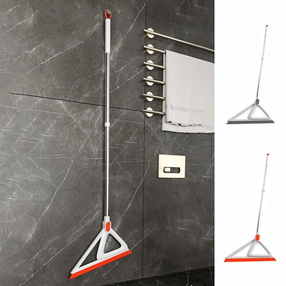 Multifunction Floor Squeegee Broom Besom Sweeper - Detachable Stainless Steel Handle, Pet Hair Remover, & Food Mess Cleaner for Home Bathroom Rugs