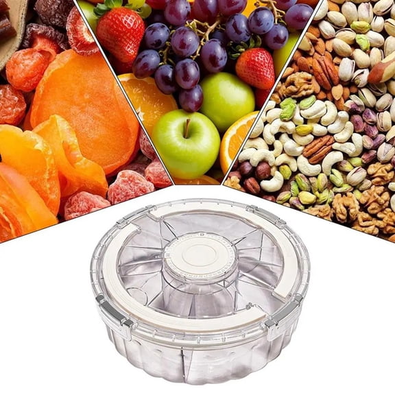 Multifunction Food Storage Tray with Lid Food Containers Tray to Keep for Nuts and Candy Dried Fruit Snack Plate Serving